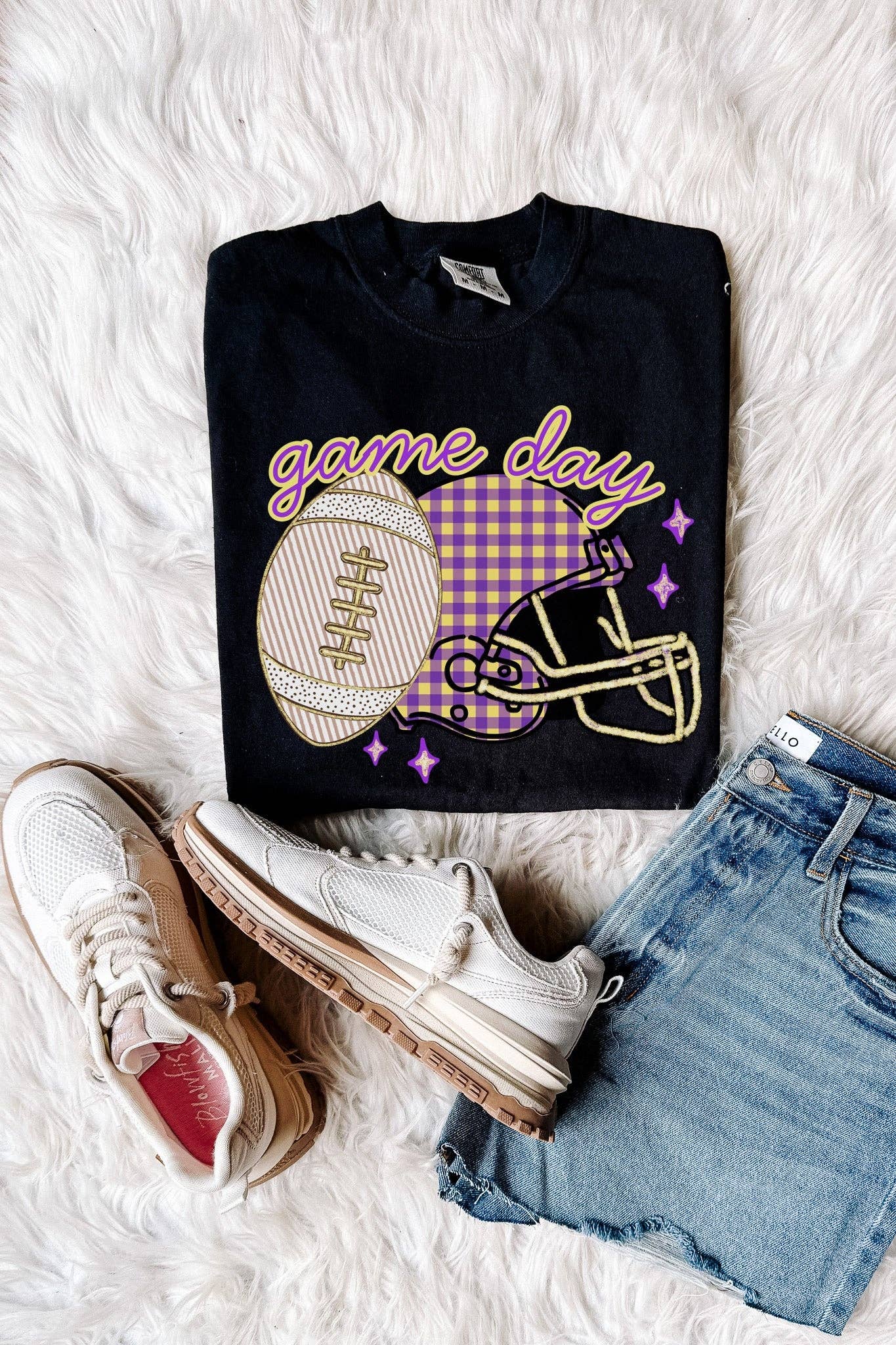 Game Day Football Helmet Graphic Tee