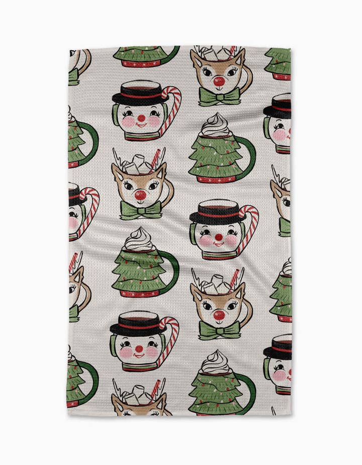 Vintage Mugs Tea Towel