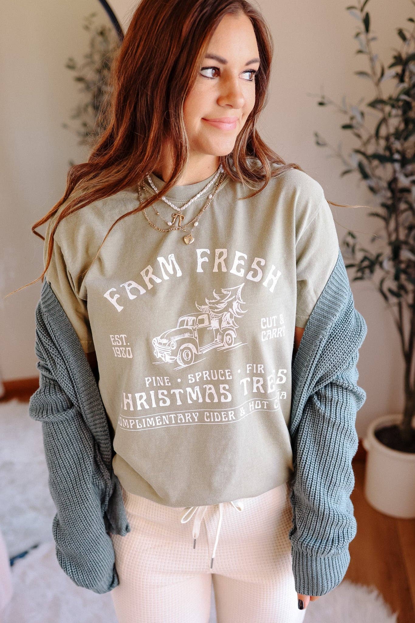 Plus size Farm Fresh Christmas Trees Graphic Tee