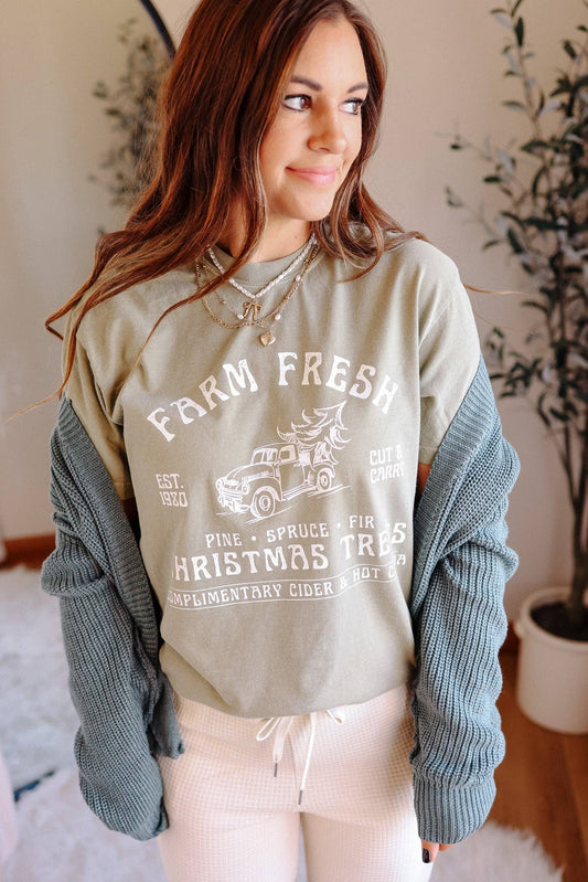 Plus size Farm Fresh Christmas Trees Graphic Tee