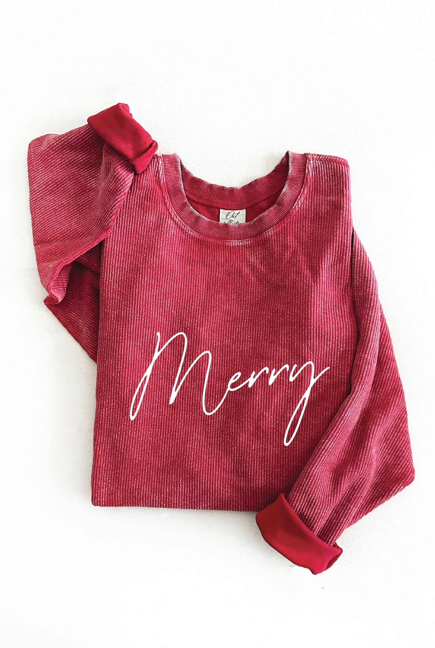 MERRY Thermal Vintage Pullover WASHED CRANBERRY
