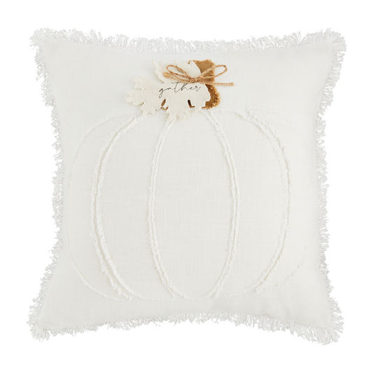 Square White Pumpkin Pillow