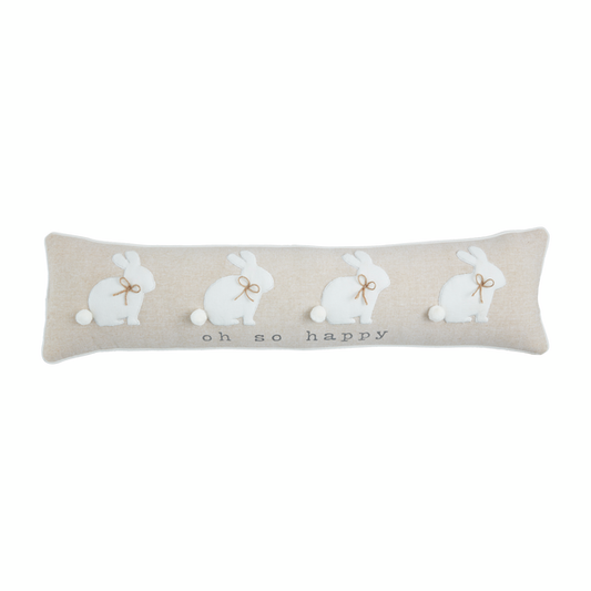 Velvet Bunny Applique Pillow