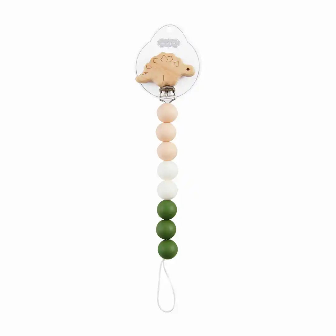 WOOD YELLOW MOON Pacifier Clips