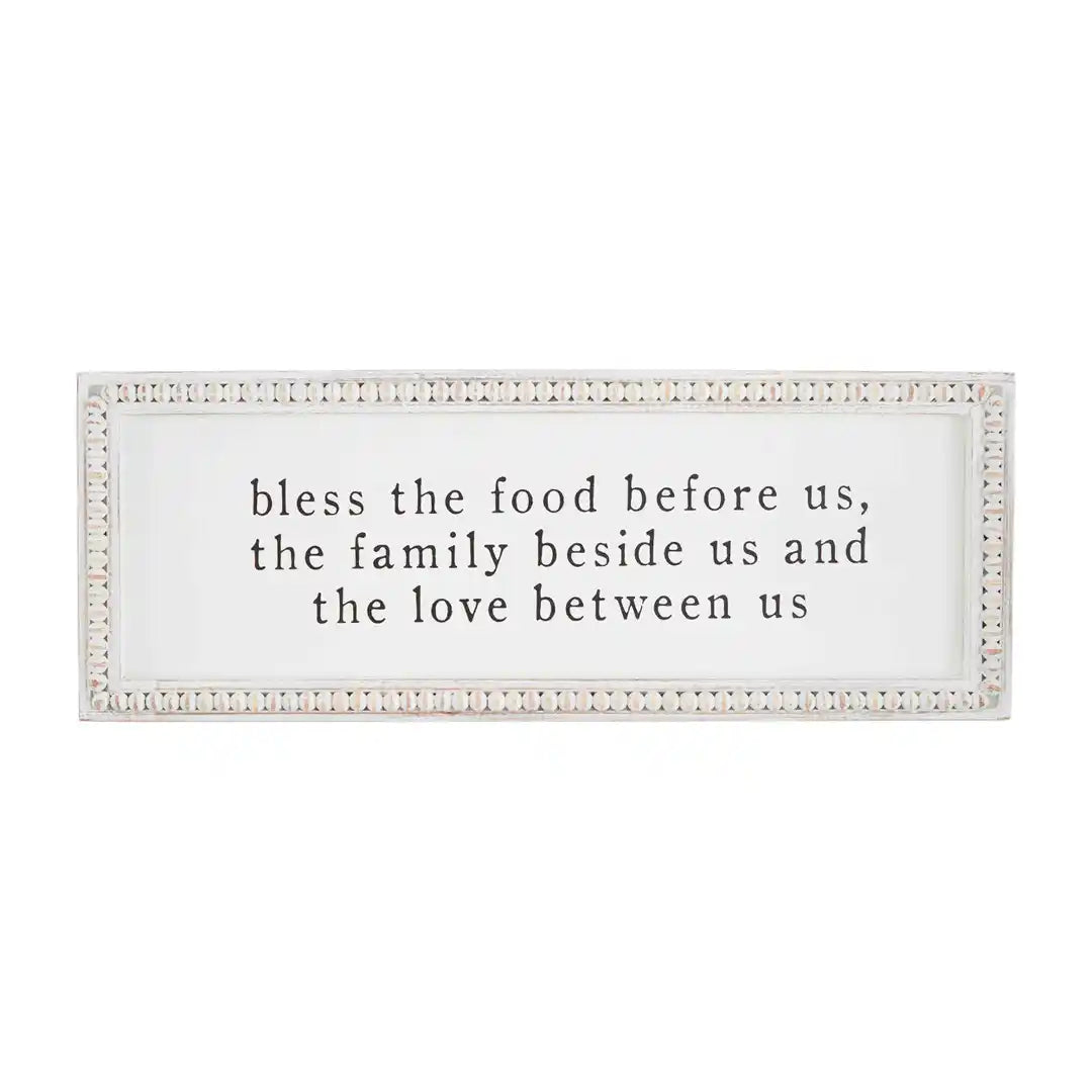 BLESS THE FOOD BEAD PLAQUE