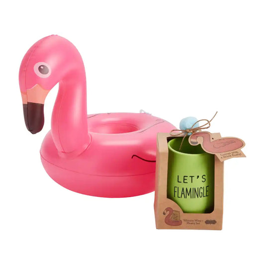 FLAMINGO WINE FLOATY SET