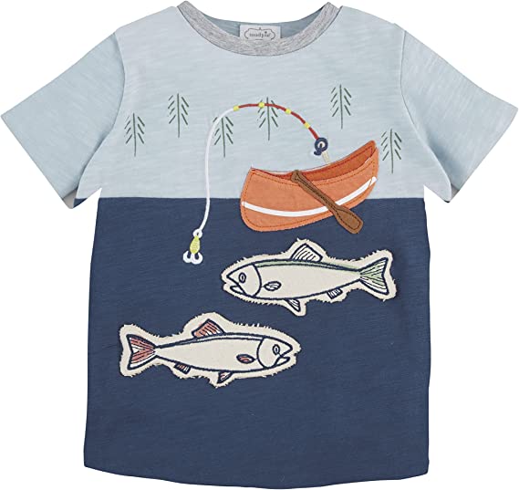 BLUE FISHING APPLIQUE TEE 7