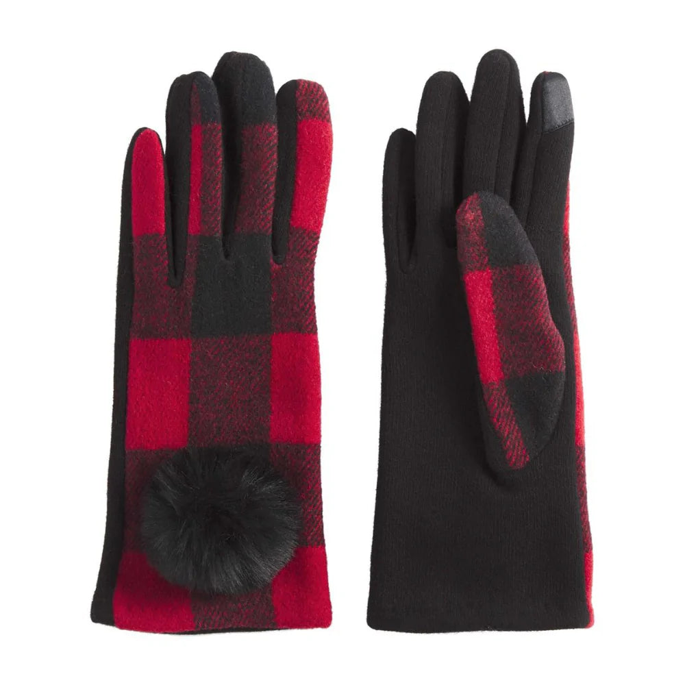 BUFFALO CHECK POOF GLOVE RED
