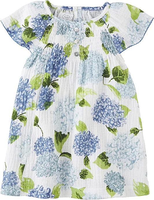 Blue Hydrangea Smocked Dress 3
