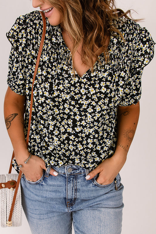 Floral Ruffled Top