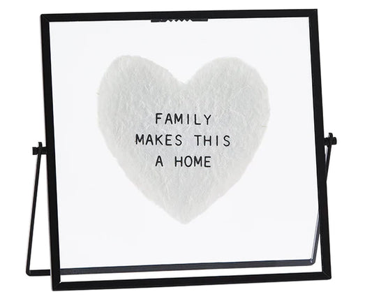 FAMILY MAKES HOME GLASS PLAQUE