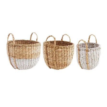 White Seagrass Basket Set
