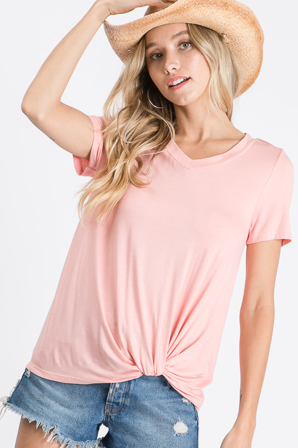 V-Neck Knotted Top