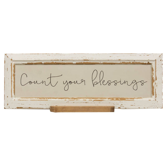 Count Your Blessings Distressed Frame w/Holder