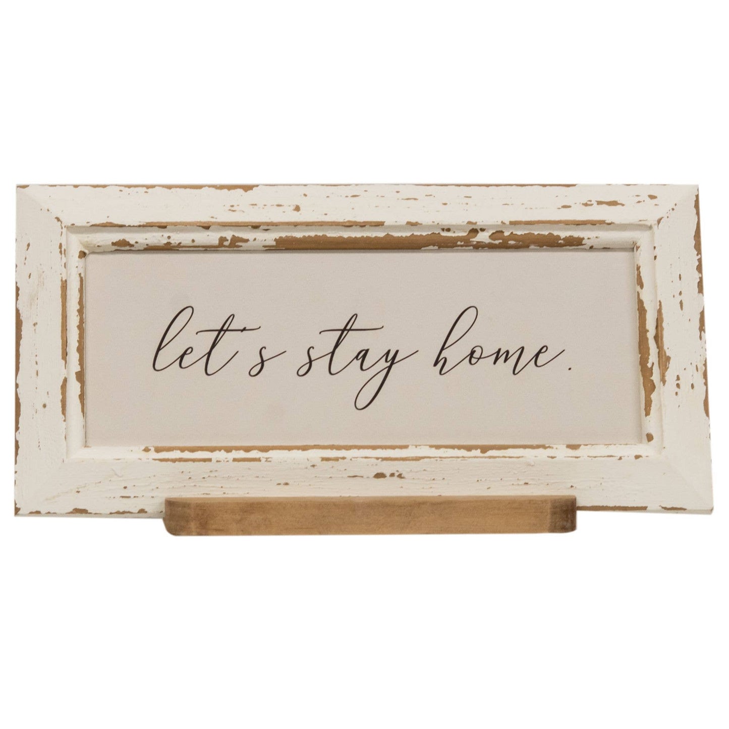 Let's Stay Home Distressed Frame w/Holder
