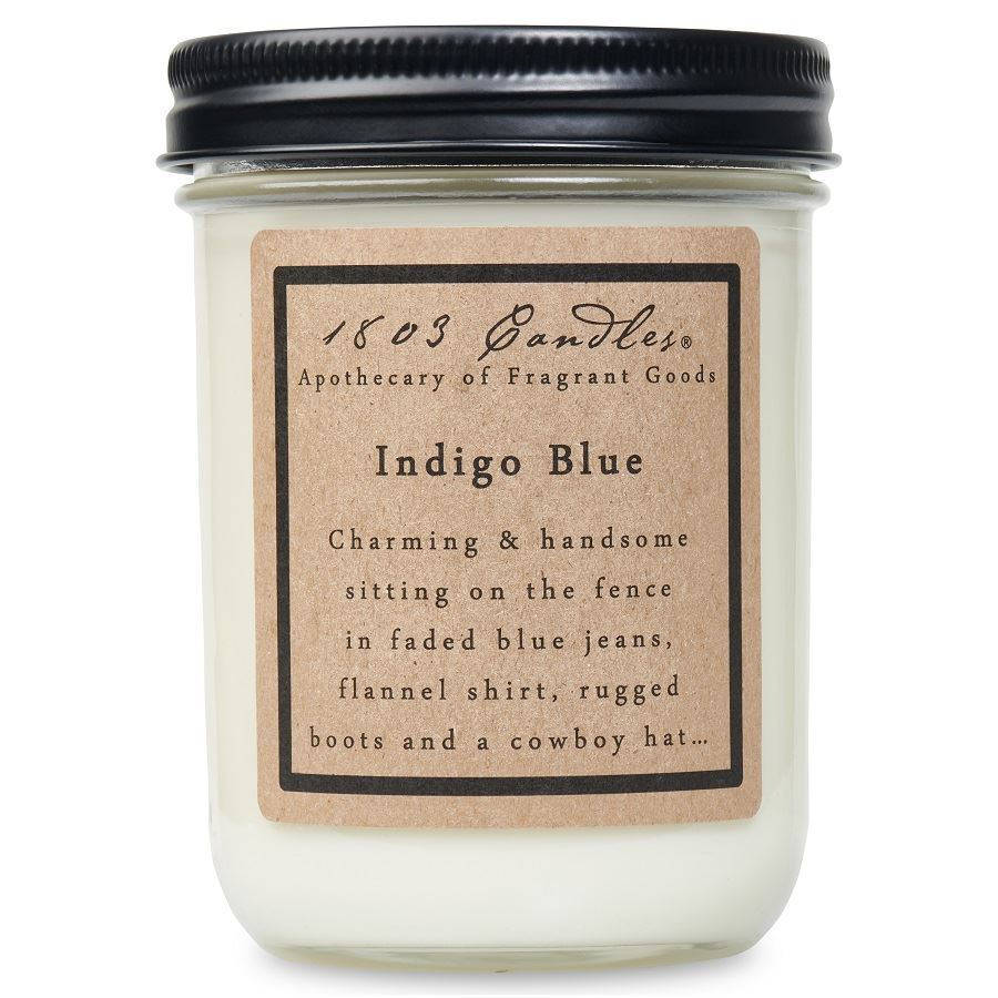 1803 Indiago Blue Candle 14oz.