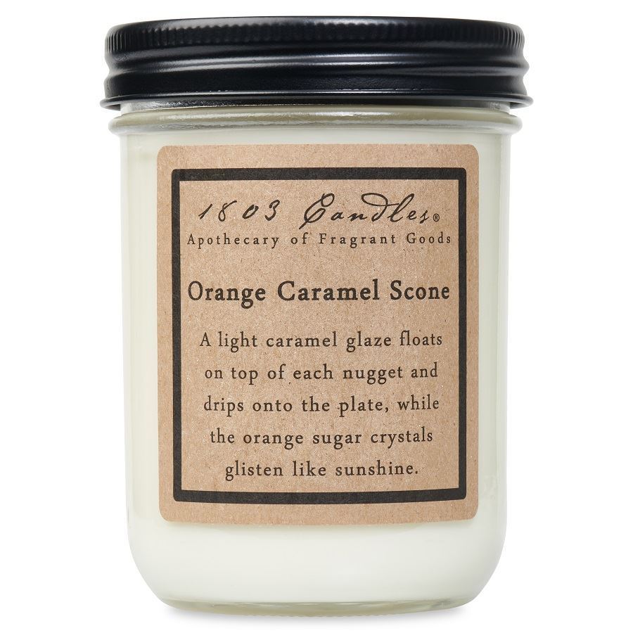 1803 Orange Caramel Scone Candle 14oz,